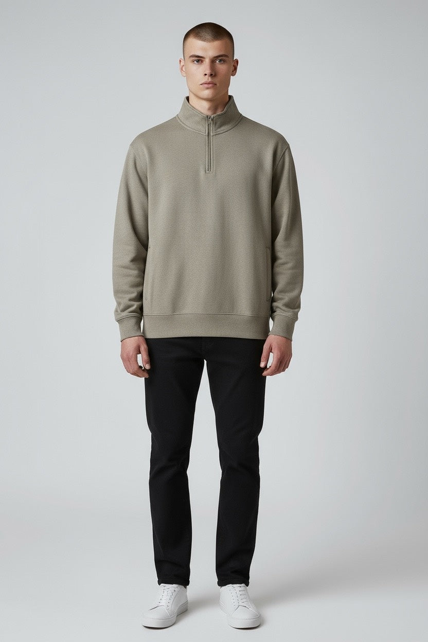 Mock Neck Quarter Zip Pullover