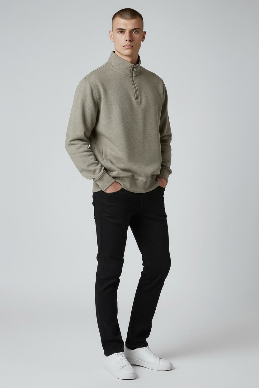Mock Neck Quarter Zip Pullover