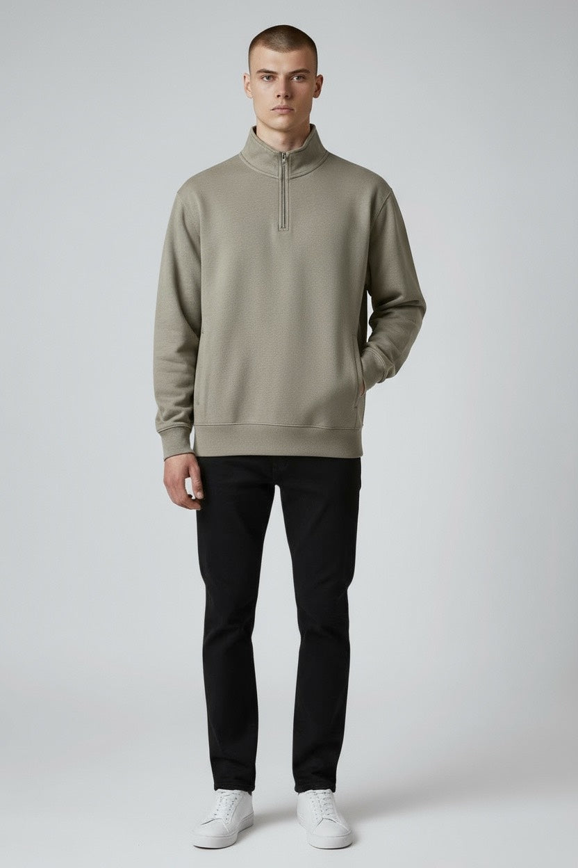 Mock Neck Quarter Zip Pullover