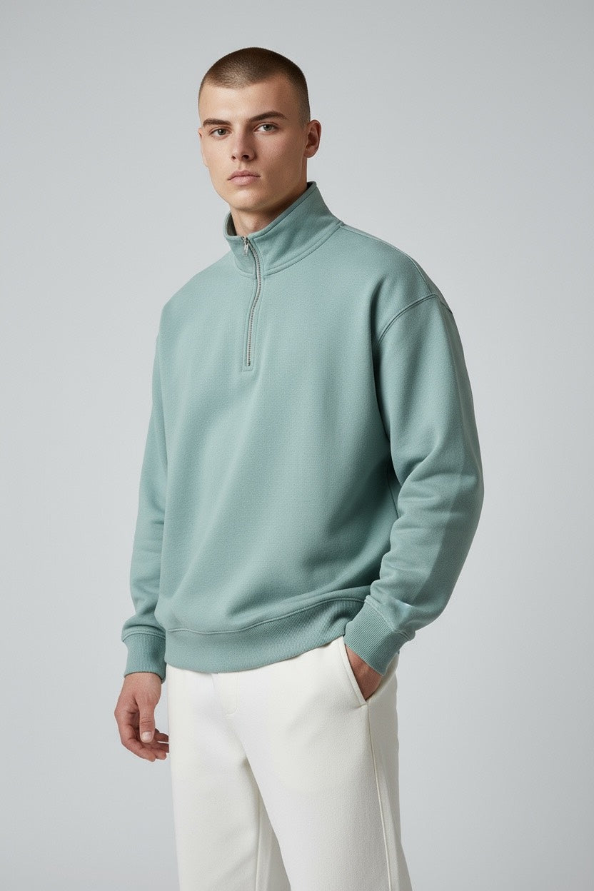 Mock Neck Quarter Zip Pullover