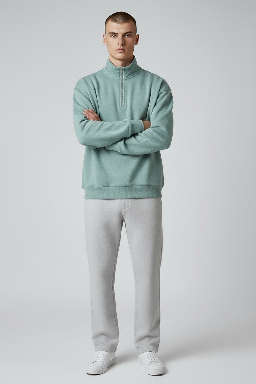 Mock Neck Quarter Zip Pullover