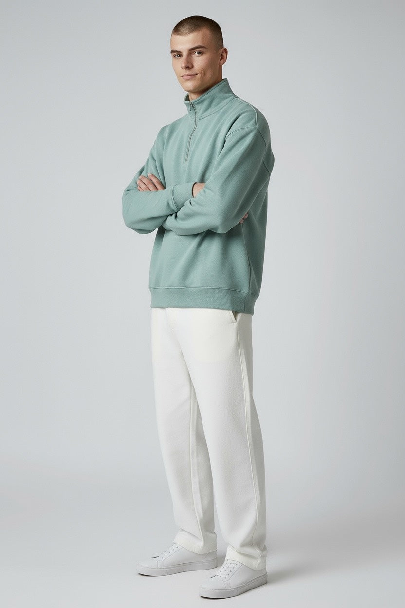 Mock Neck Quarter Zip Pullover