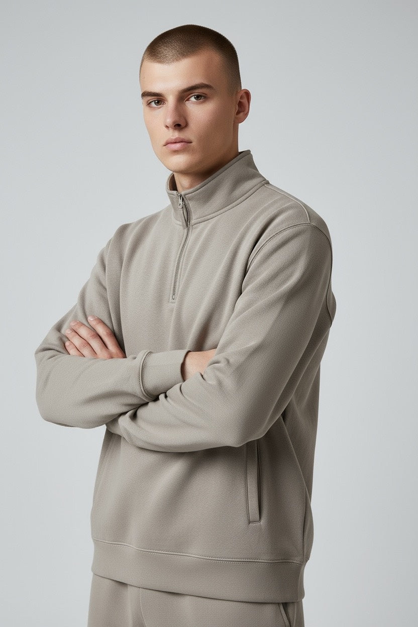 Mock Neck Quarter Zip Pullover