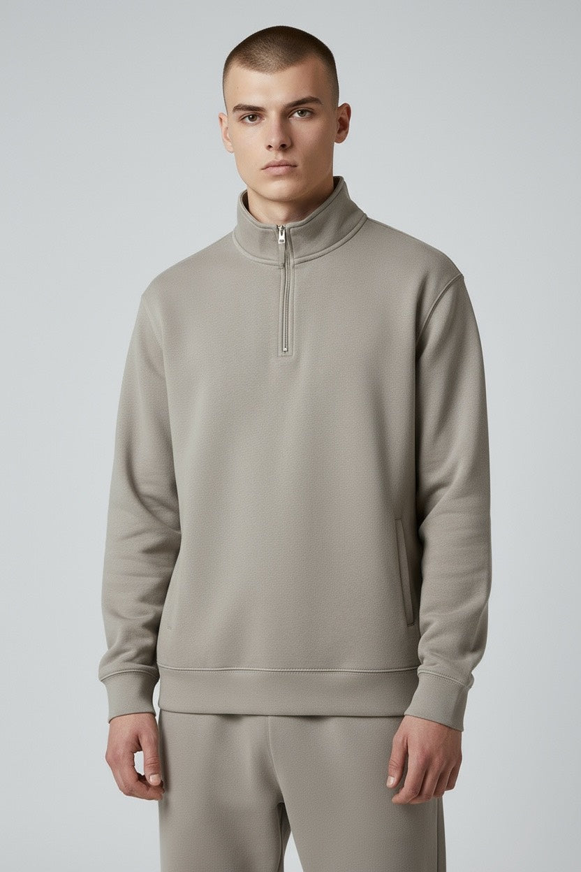 Mock Neck Quarter Zip Pullover