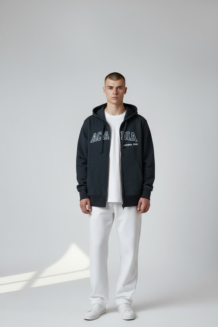 Embroidery ACADIA Hoodie Zipper