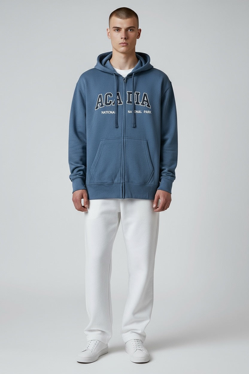 Embroidery ACADIA Hoodie Zipper