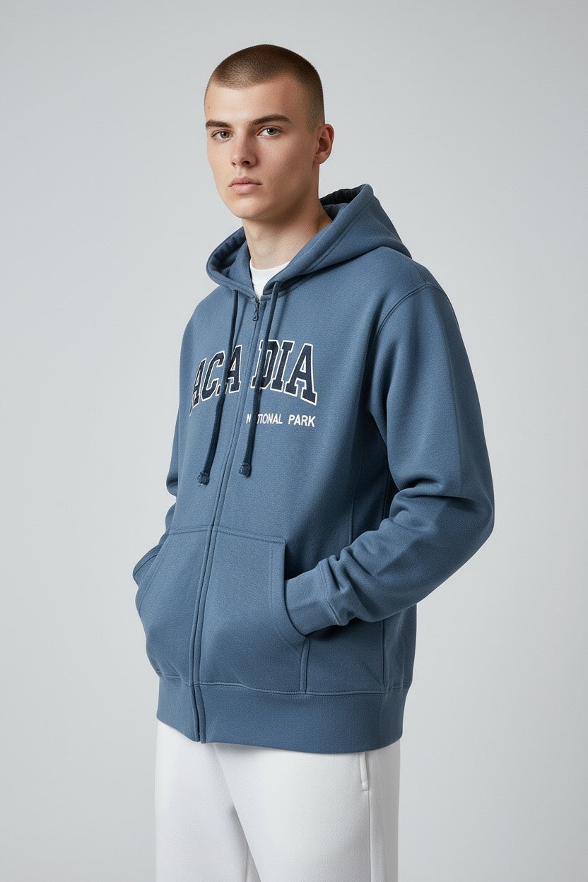 Embroidery ACADIA Hoodie Zipper