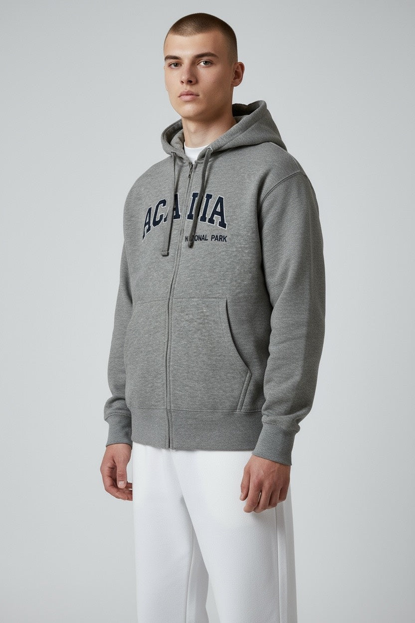 Embroidery ACADIA Hoodie Zipper
