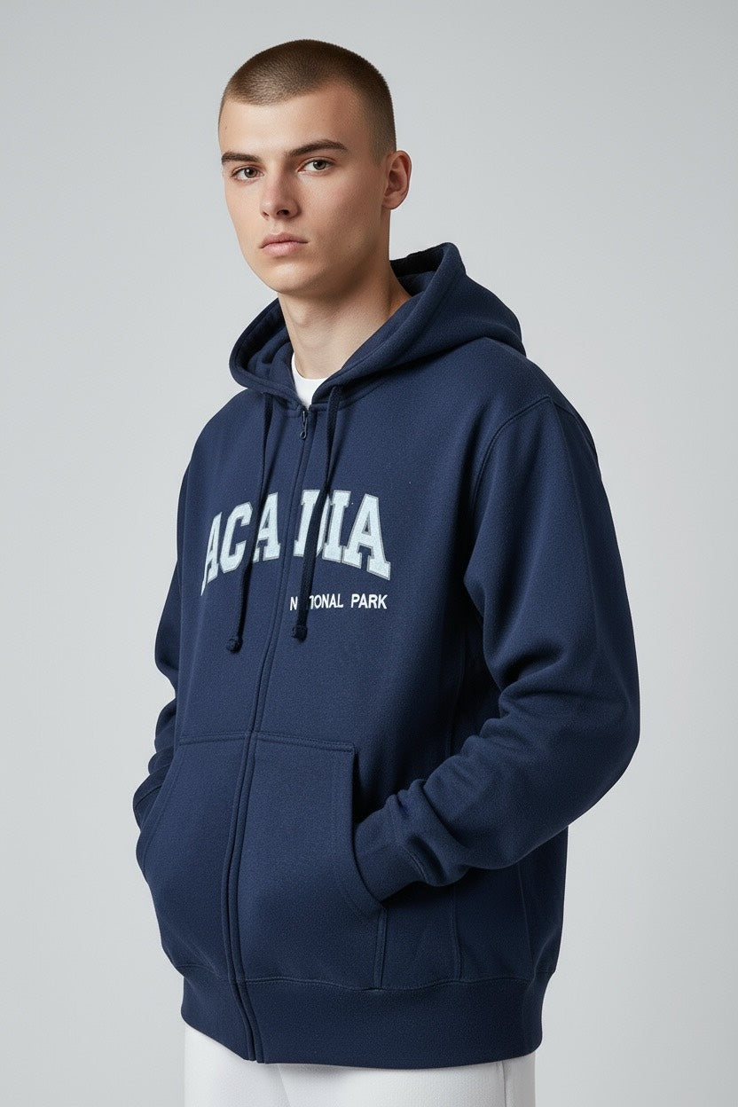 Embroidery ACADIA Hoodie Zipper