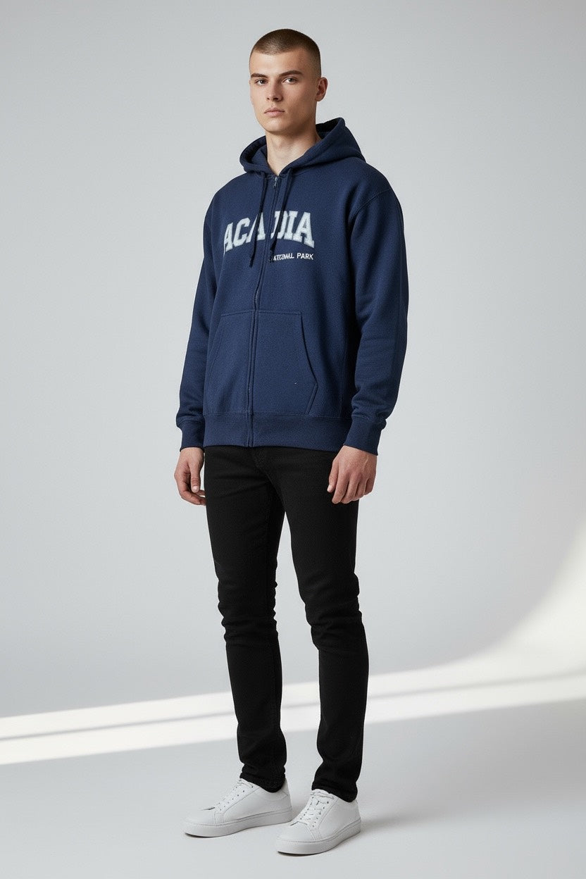 Embroidery ACADIA Hoodie Zipper