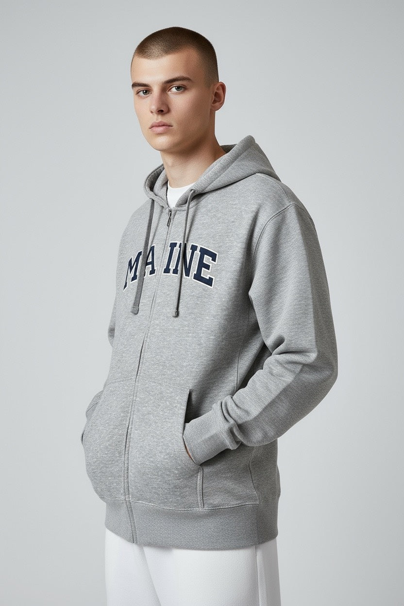Embroidery MAINE Hoodie Zipper