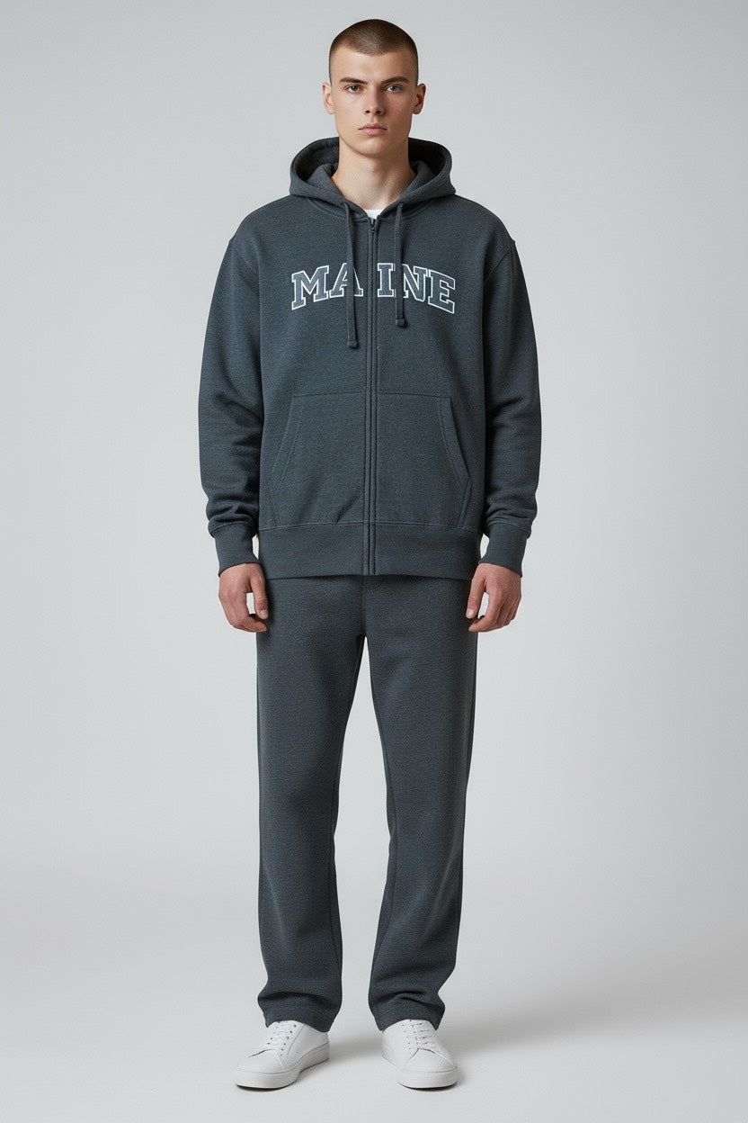 Embroidery MAINE Hoodie Zipper
