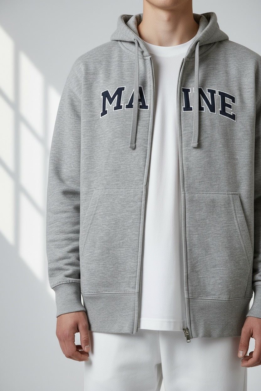 Embroidery MAINE Hoodie Zipper