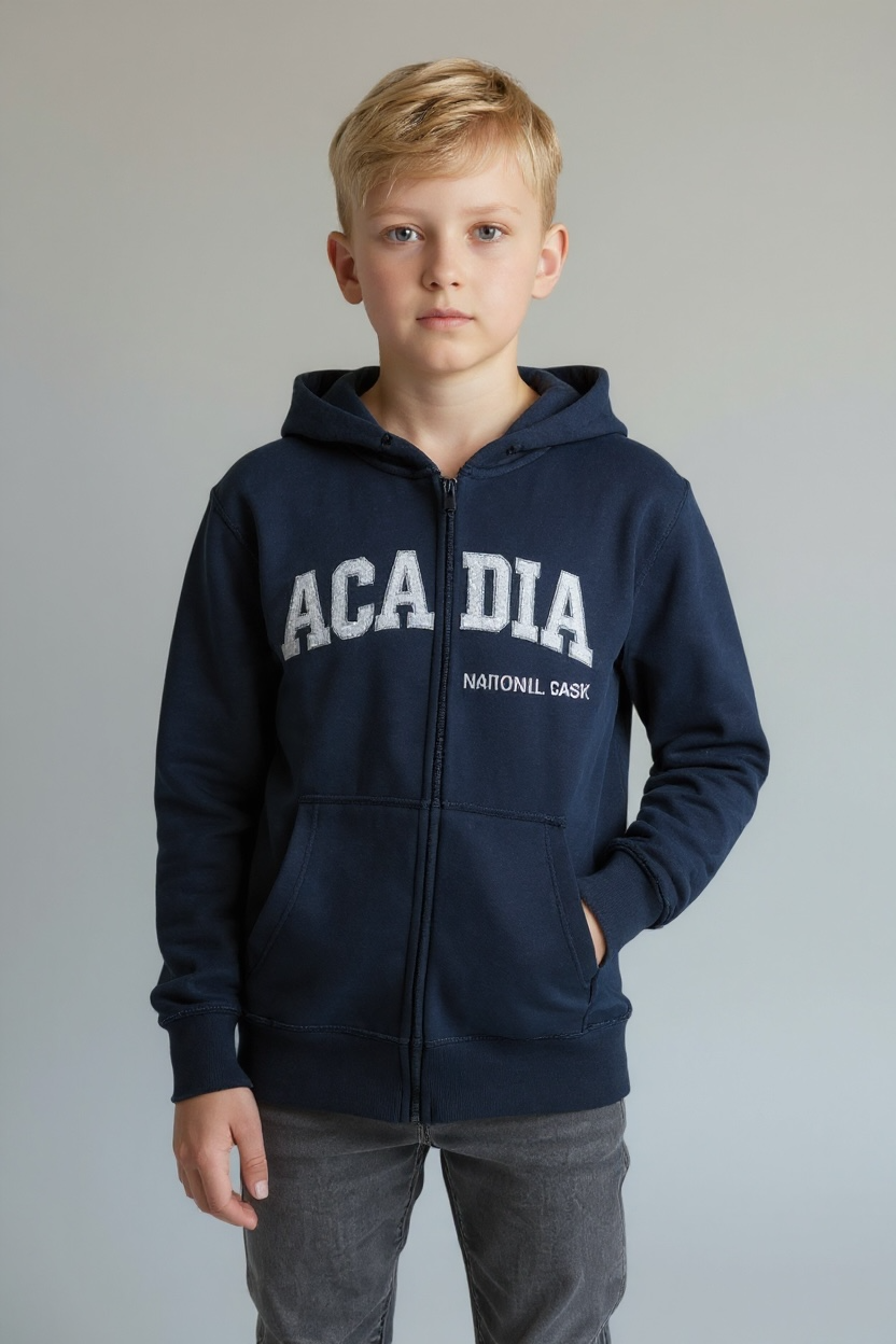 Kid's Embroidery Acadia Zipper
