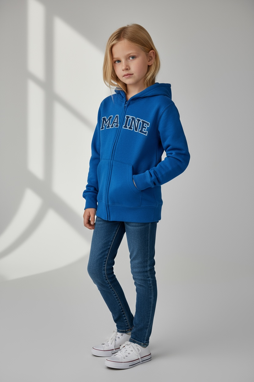 Kid’s Embroidery Maine Zipper