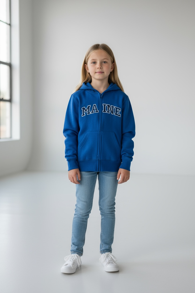 Kid’s Embroidery Maine Zipper