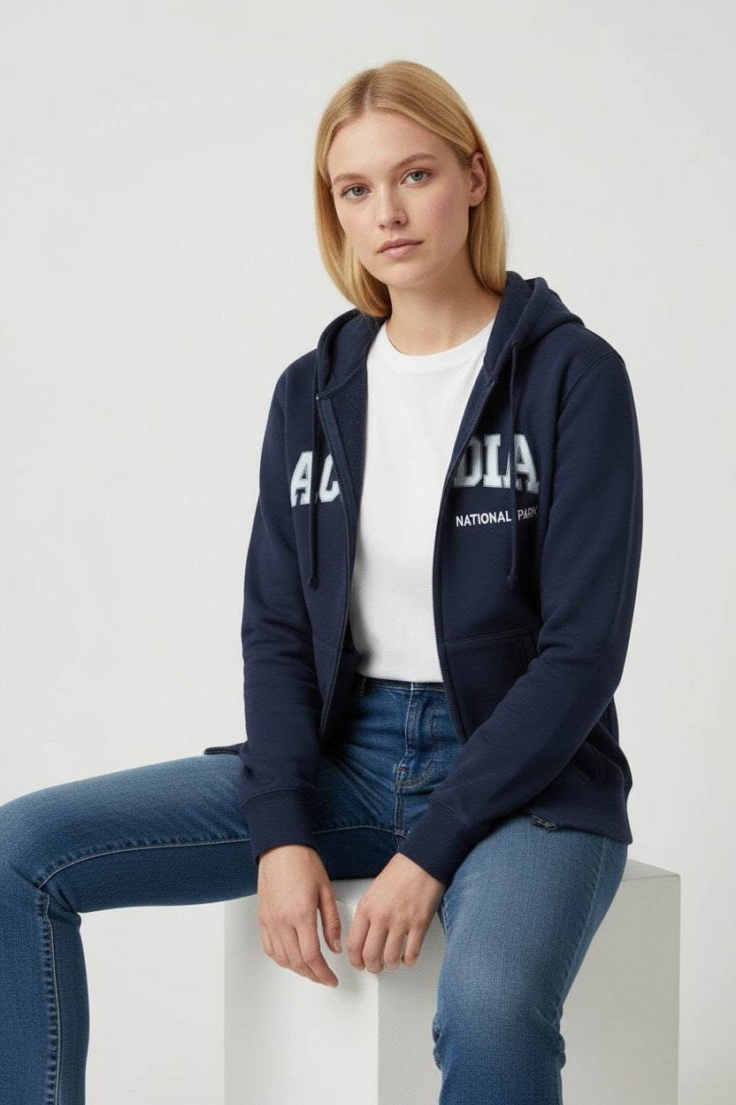 Embroidery ACADIA Hoodie Zipper