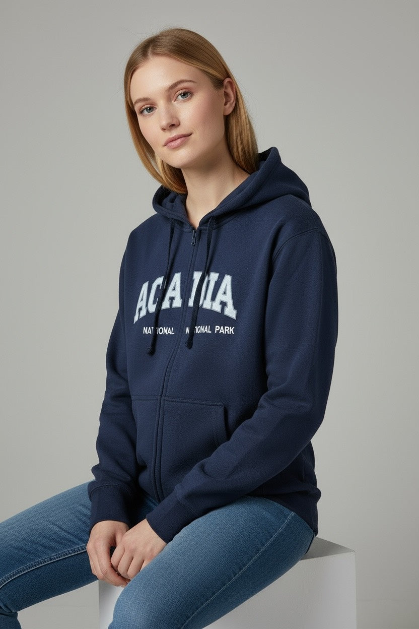 Embroidery ACADIA Hoodie Zipper