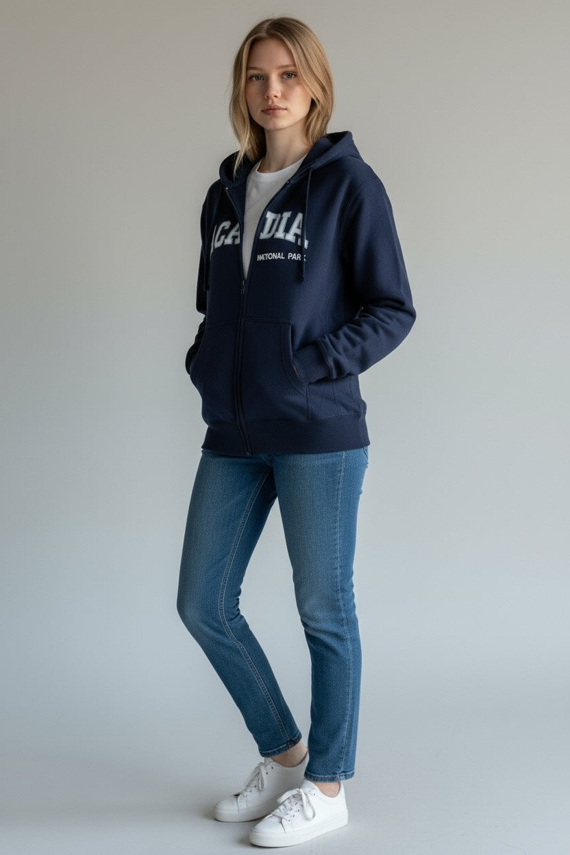 Embroidery ACADIA Hoodie Zipper