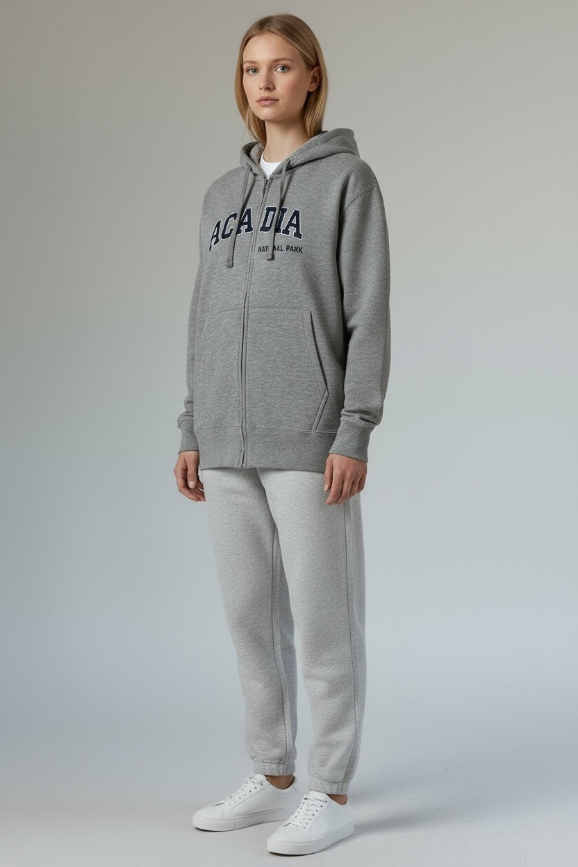 Embroidery ACADIA Hoodie Zipper