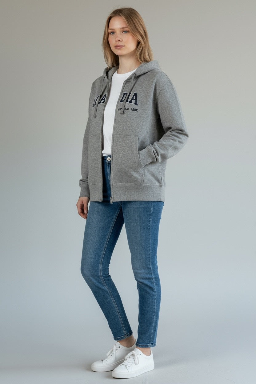 Embroidery ACADIA Hoodie Zipper