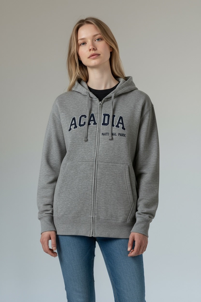 Embroidery ACADIA Hoodie Zipper