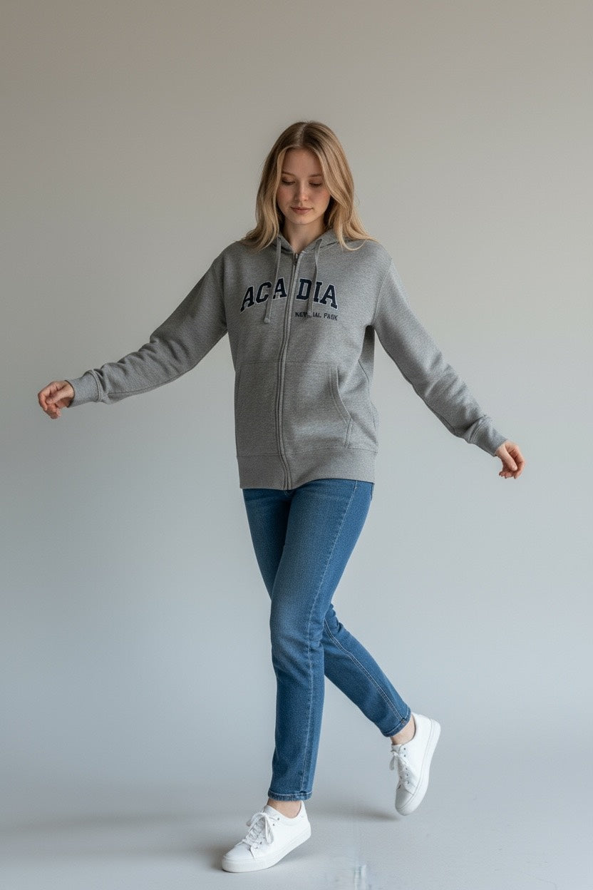 Embroidery ACADIA Hoodie Zipper