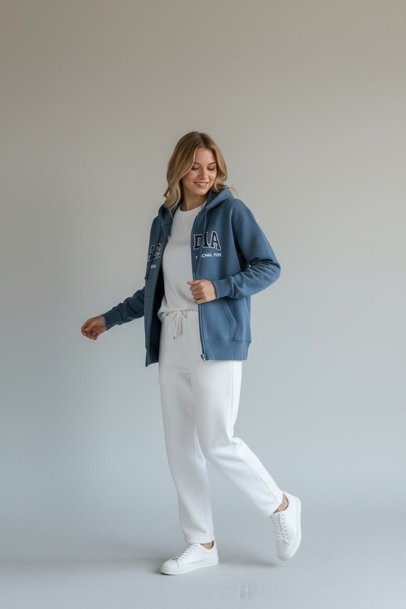 Embroidery ACADIA Hoodie Zipper