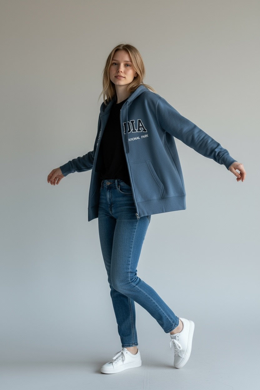 Embroidery ACADIA Hoodie Zipper