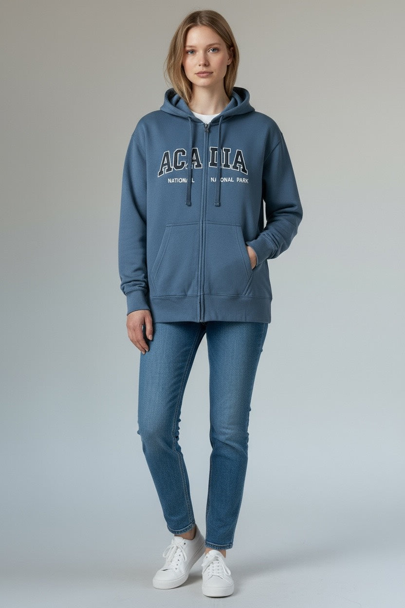 Embroidery ACADIA Hoodie Zipper