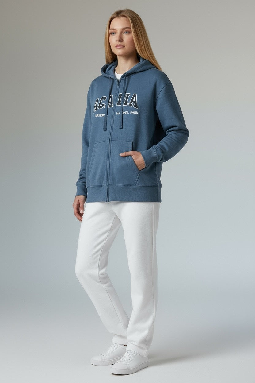 Embroidery ACADIA Hoodie Zipper