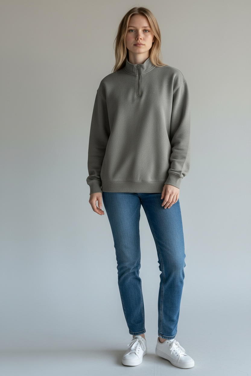 Mock Neck Quarter Zip Pullover