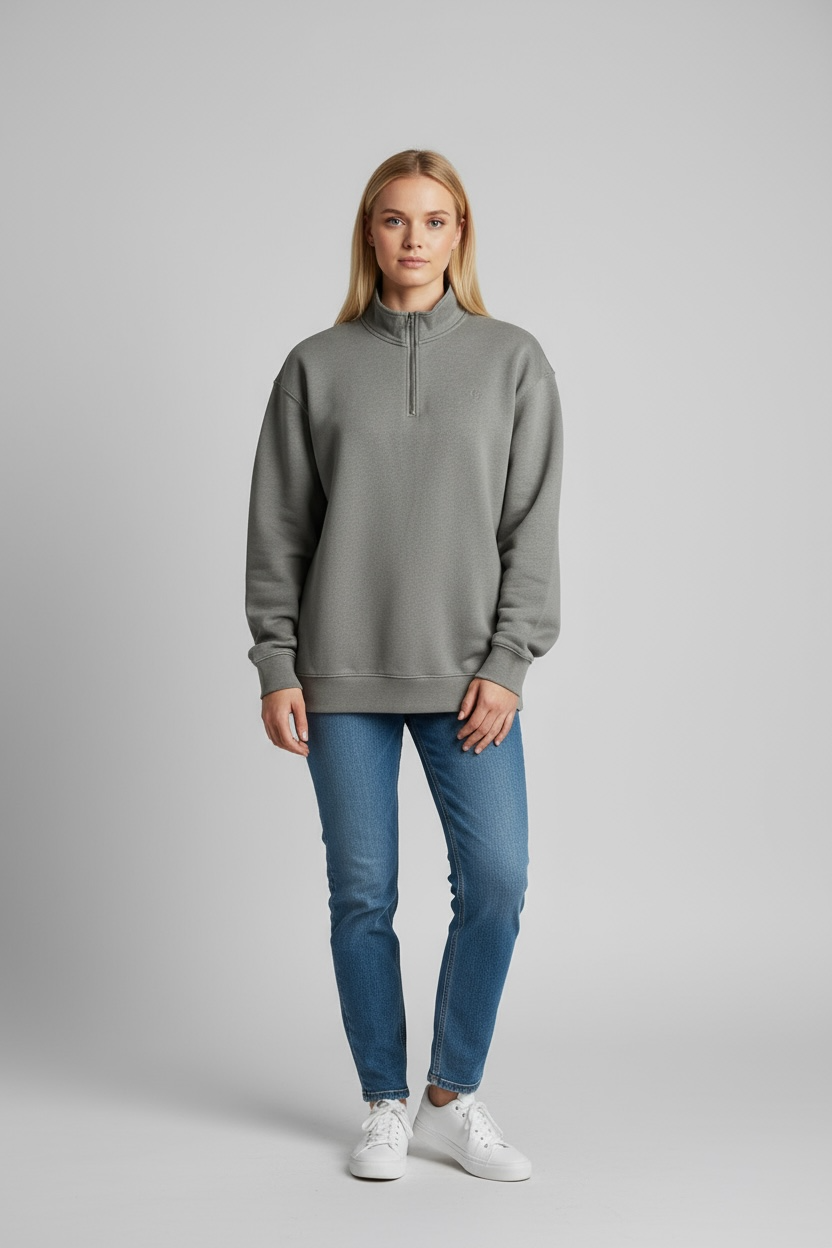 Mock Neck Quarter Zip Pullover