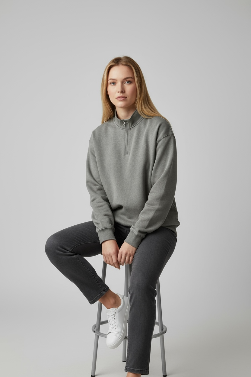 Mock Neck Quarter Zip Pullover