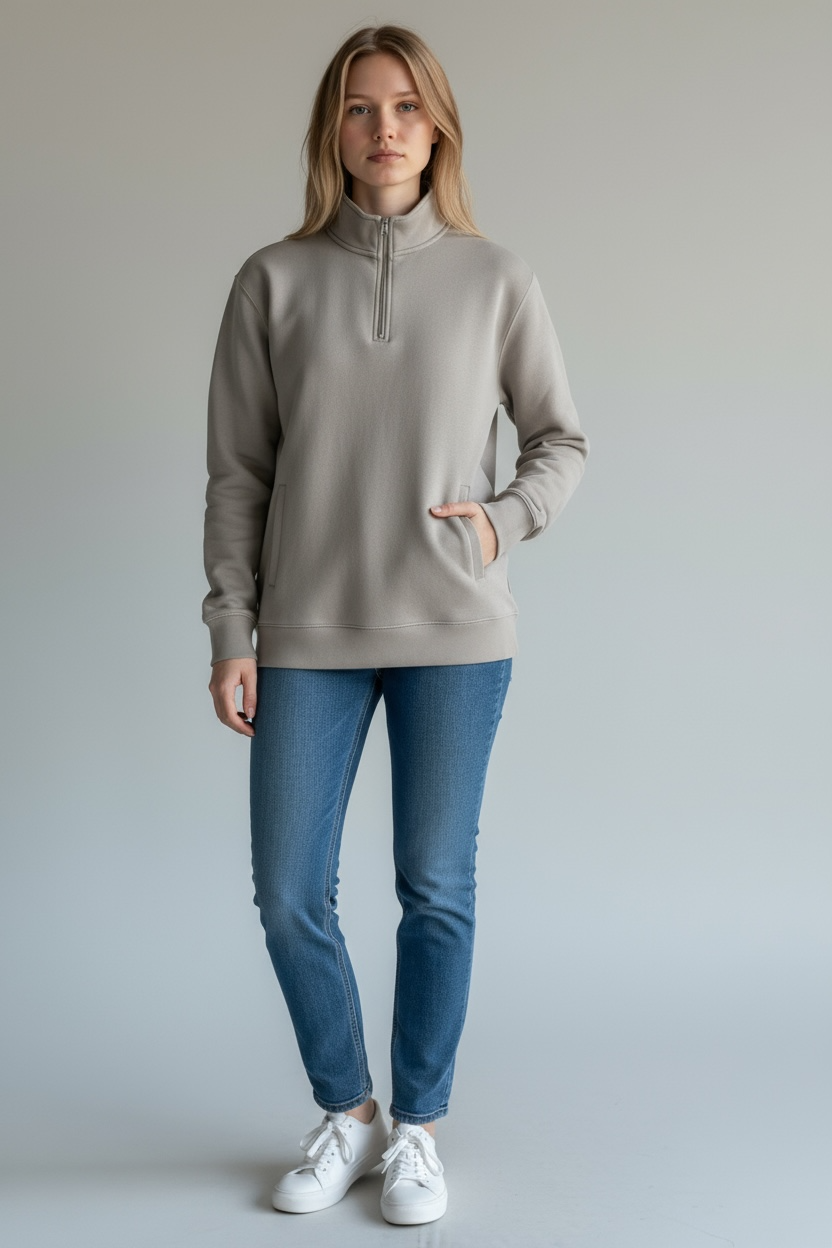 Mock Neck Quarter Zip Pullover