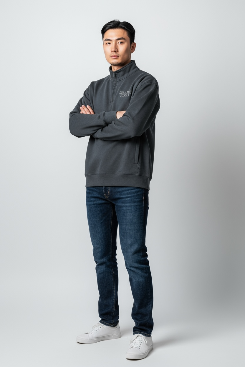 Embroidery Orlando Mock Neck Zipper