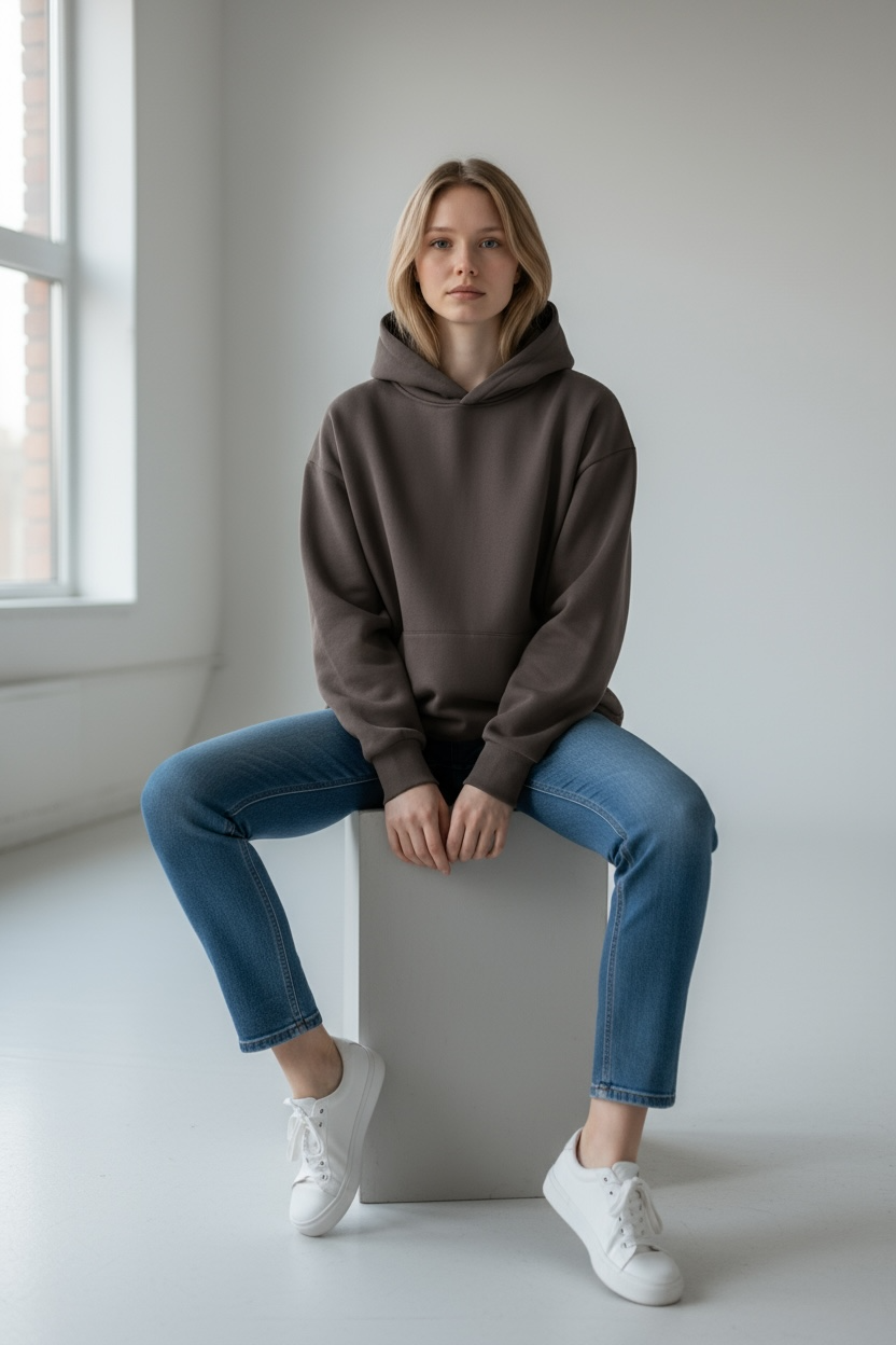 Heavy Grammage Drop Shoulder Hoodie